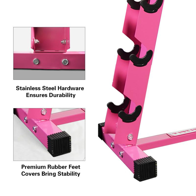 RITFIT Pvc-Coated round Head Dumbbells Set with A-Frame Rack for Home Gym Equipment & Workout Exercises