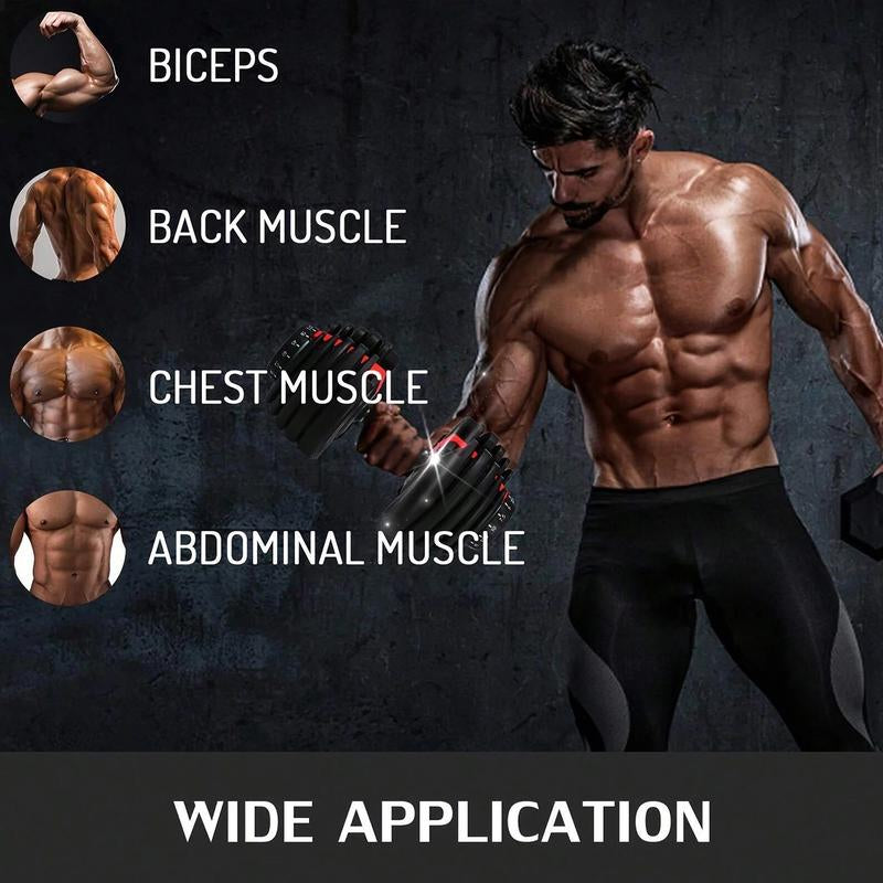 5-52.5LB Adjustable Dumbbell Single, Anti-Slip Handle Dumbbell for Home Gym Exercise, Full Body Workout, Strength Training, Fitness Enthusiasts