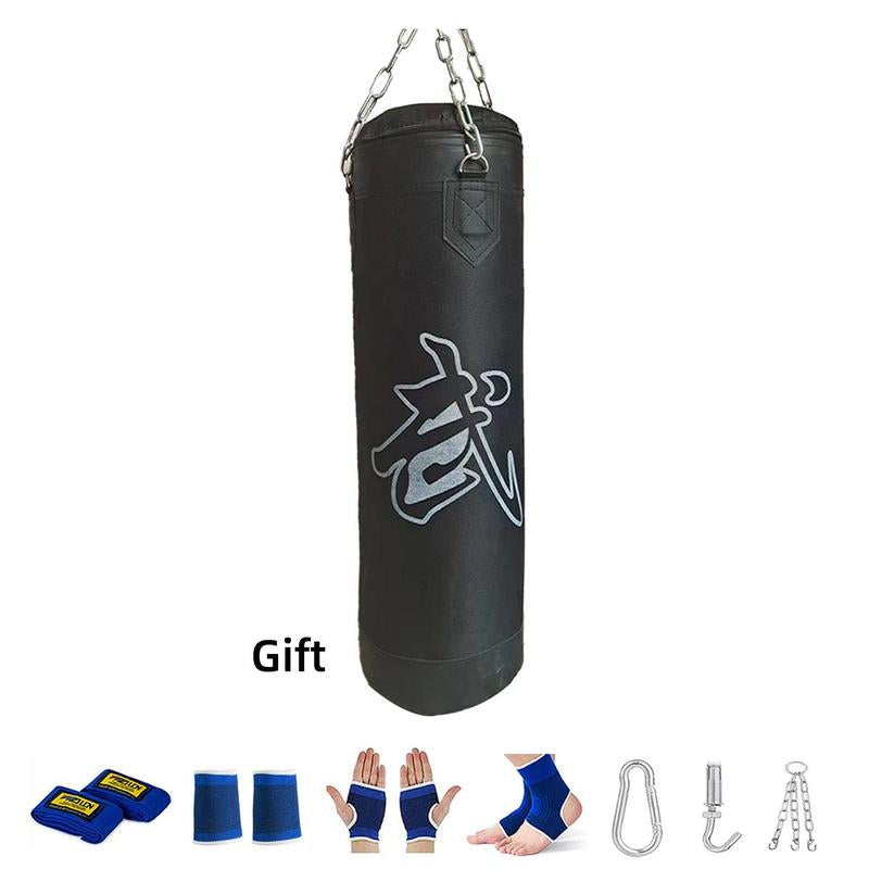 Boxing Sandbag with Hook & Chain Set, High Height Boxing Sandbag, Martial Arts Training Sandbag, with Protective Gear, Gift for Boxing Enthusiasts [Packaging List as Picture Shown]