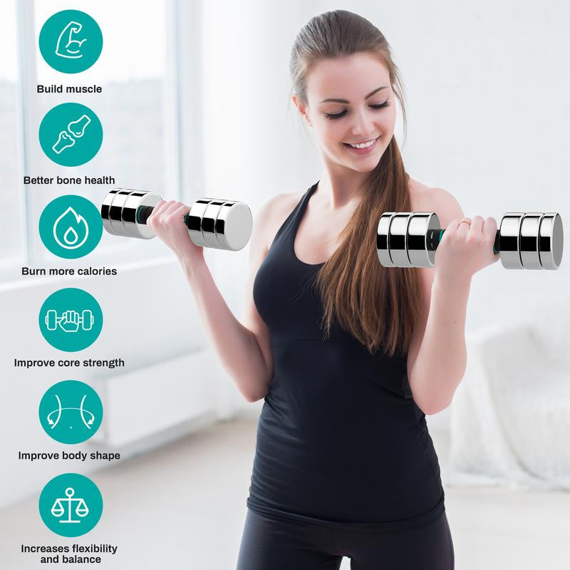 TLGREEN 1Pc Adjustable Steel Dumbbell, 5/10/15Lb Free Weights Set with Non-Slip, Comfortable Foam Handle,Ideal for Home Gym and Office Exercises,Single，Perfect for Gift