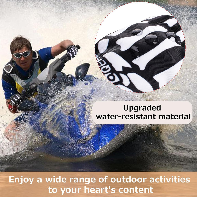 Skeleton Gloves Adjustable Lightweight Racing Skull Sports Work Bone Gloves Anti-Slip Breathable for Men & Women Motorcycle, Cycling, Biking, Workout