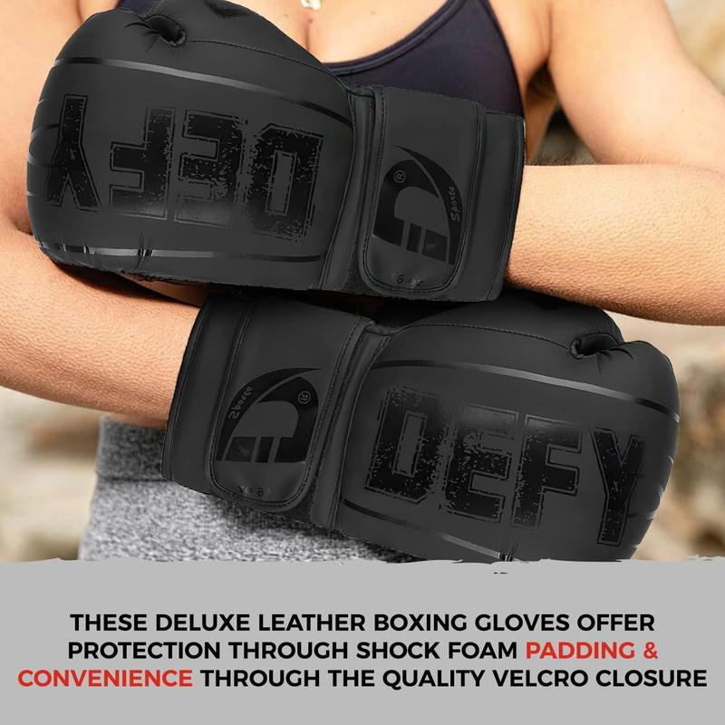 DEFY Boxing Gloves for Men & Women - Premium Quality Synthetic Leather Boxing Gloves for Training - Perfect for Punching Heavy Bags, Sparring, & Fighting Gloves - Available in Different Colors & Sizes Muay Thai