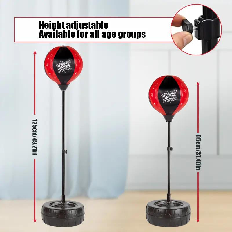 Adjustable Stand Punching Bag with Boxing Gloves - Fun and Safe Toy for Boys and Girls Ages 3+ - Ideal for Karate and Martial Arts Training Ideal Christmas Birthday Gift Protective Gear