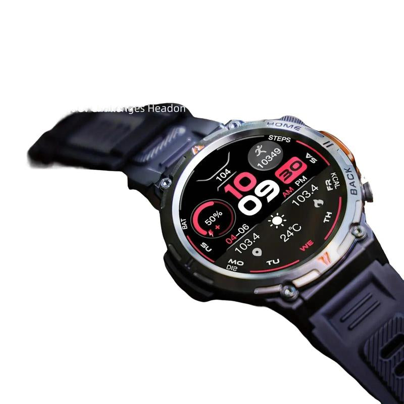 Sports Smart Watch for Men: LED Lighting, Answer/Make Calls, Outdoor Sports Watch, Fitness Tracker, Pedometer & More Android Devices Mobile Phone