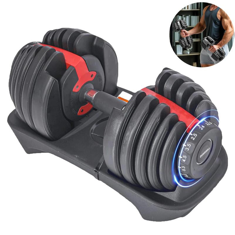 5-52.5LB Adjustable Dumbbell Single, Anti-Slip Handle Dumbbell for Home Gym Exercise, Full Body Workout, Strength Training, Fitness Enthusiasts