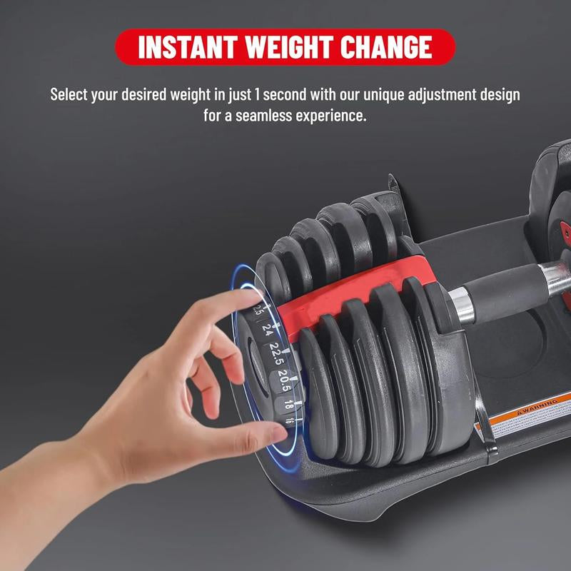 5-52.5LB Adjustable Dumbbell Single, Anti-Slip Handle Dumbbell for Home Gym Exercise, Full Body Workout, Strength Training, Fitness Enthusiasts