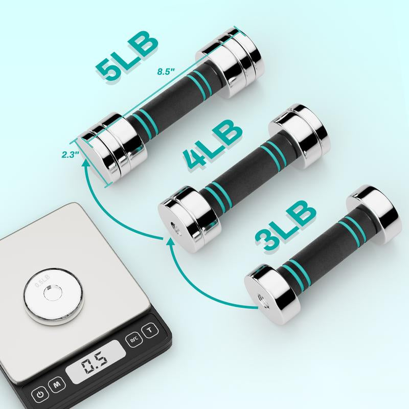 TLGREEN 1Pc Adjustable Steel Dumbbell, 5/10/15Lb Free Weights Set with Non-Slip, Comfortable Foam Handle,Ideal for Home Gym and Office Exercises,Single，Perfect for Gift