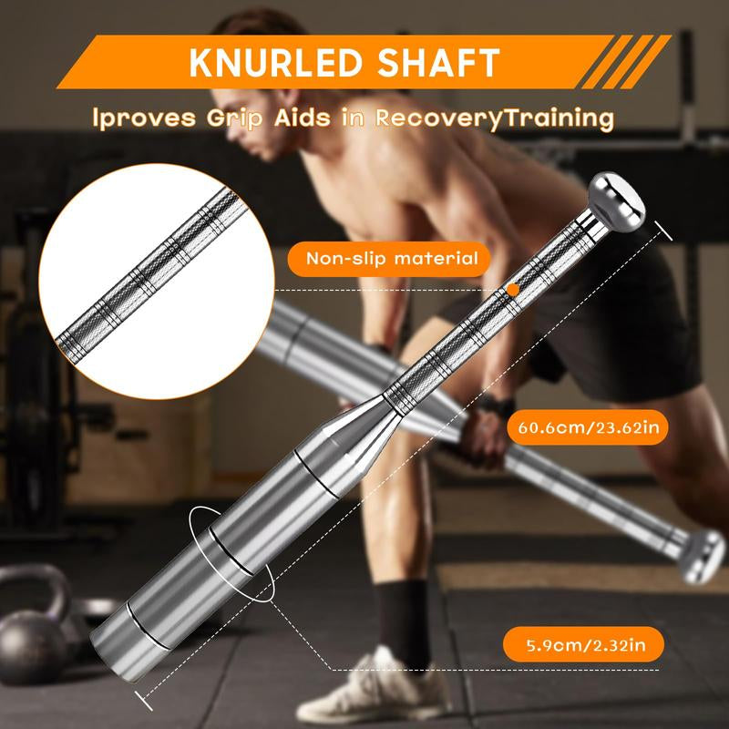 Adjustable Macebell Clubbell - 6-In-1 Premium Steel Indian Club for Full Body, Shoulder, and Forearm Strength Training - Ideal for Fitness, Mma, and Rehabilitation - Includes Forearm Strengthener, Grip Strength Tester, and Adjustable Weights (6.5-17.5Lbs)