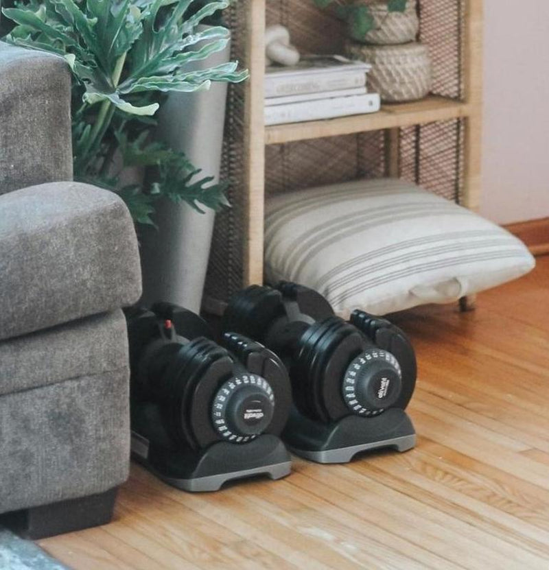 Ativafit 66LBS Adjustable Dumbbell Set | DT1166 with Anti-Slip Handle 12 in 1 Quick Dial Adjustment Weights with Safety Locking Button Space Saving Strength Training for Full Body Home Gym Workout