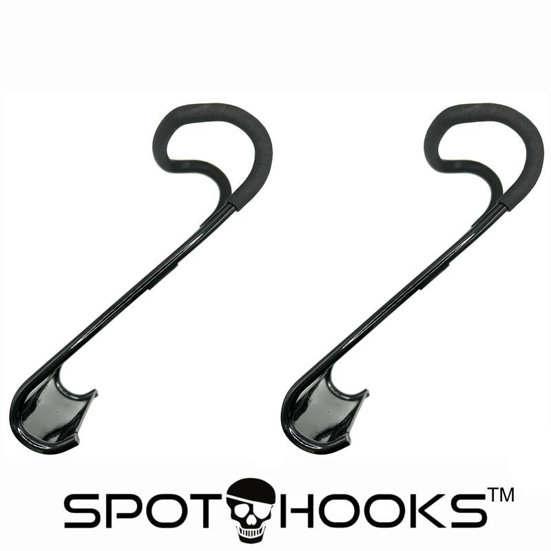 SPOT HOOKS Dumbbell Spotter Hooks Barbell Attachment for Chest and Shoulder Bench Press 220Lb Capacity Each No Bulky Wrap Straps Solid Steel Construction