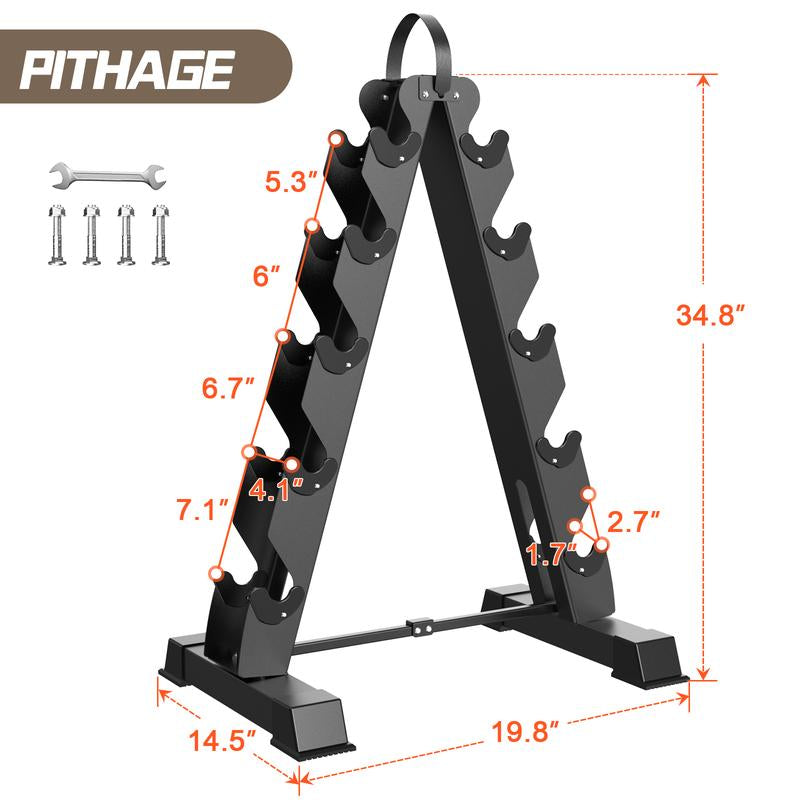 Space-Saving A-Frame Dumbbell Rack Stand - Holds 600LBS - Perfect Home Gym Fitness Storage Solution (Dumbbells Sold Separately) Workout Equipment