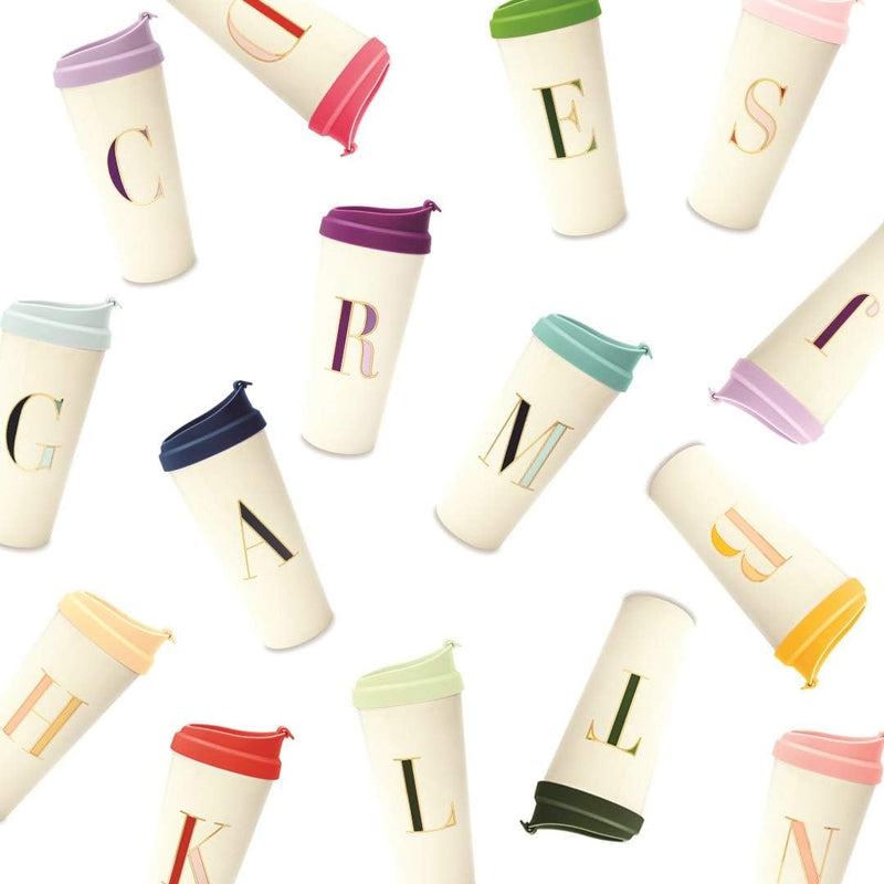 Women'S Initial Thermal Travel Mug Tumbler, 16 Ounces