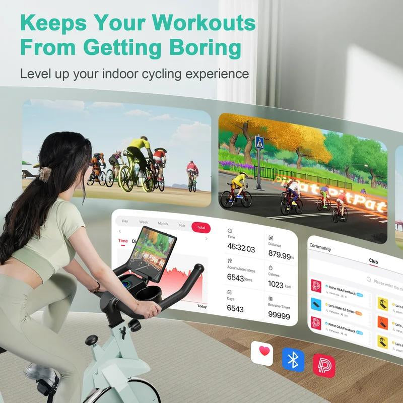 Exercise Bike 32-Level Magnetic Resistance Stationary Bikes for Home, Low Noise Workout Cycling Bike for Home Jump Rope for Workout Stepper Exercise Workout Bike Fitness Equipment