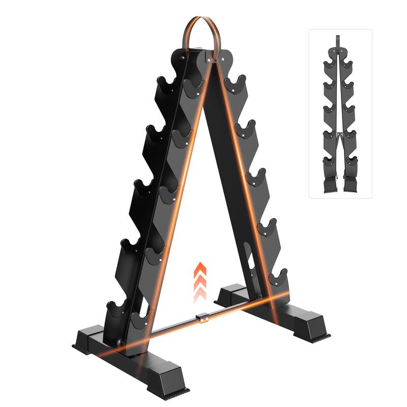 Space-Saving A-Frame Dumbbell Rack Stand - Holds 600LBS - Perfect Home Gym Fitness Storage Solution (Dumbbells Sold Separately) Workout Equipment