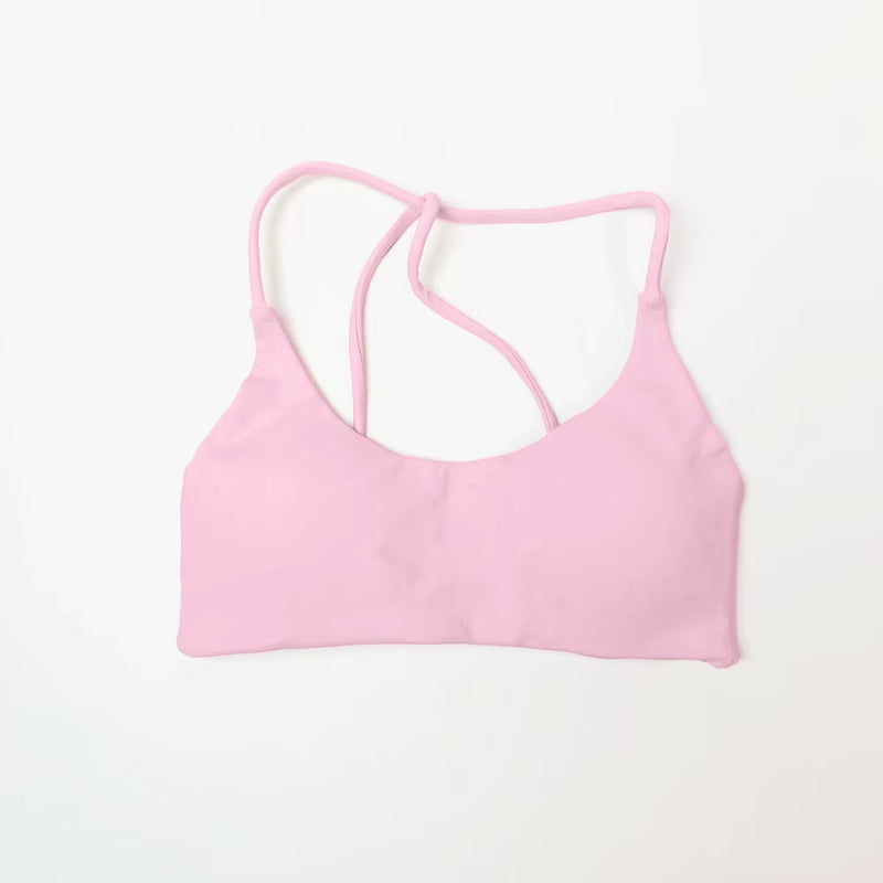 Twist Back Bra High Support Sports Top Women Gym Wear Workout Push-Up Seamless Yoga Underwear Fitness Running