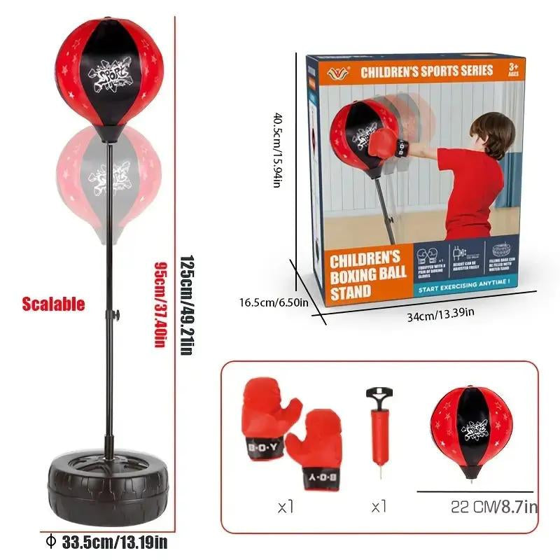 Adjustable Stand Punching Bag with Boxing Gloves - Fun and Safe Toy for Boys and Girls Ages 3+ - Ideal for Karate and Martial Arts Training Ideal Christmas Birthday Gift Protective Gear