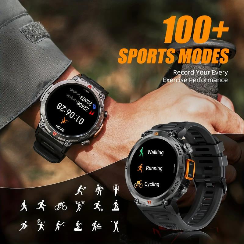 Sports Smart Watch for Men: LED Lighting, Answer/Make Calls, Outdoor Sports Watch, Fitness Tracker, Pedometer & More Android Devices Mobile Phone