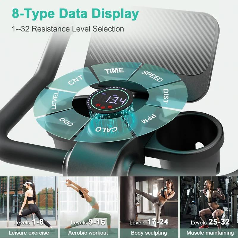 Exercise Bike 32-Level Magnetic Resistance Stationary Bikes for Home, Low Noise Workout Cycling Bike for Home Jump Rope for Workout Stepper Exercise Workout Bike Fitness Equipment