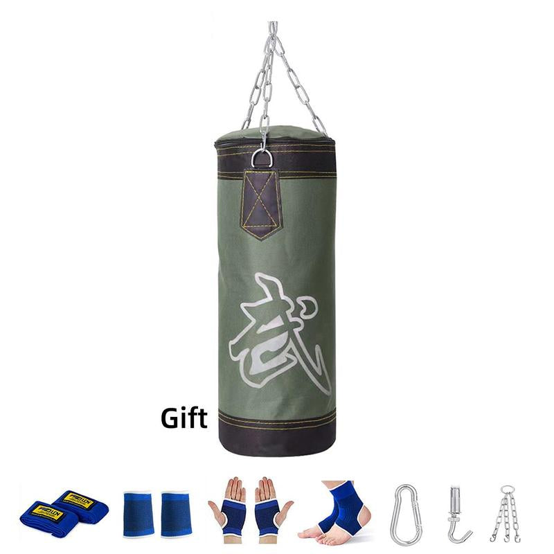 Boxing Sandbag with Hook & Chain Set, High Height Boxing Sandbag, Martial Arts Training Sandbag, with Protective Gear, Gift for Boxing Enthusiasts [Packaging List as Picture Shown]