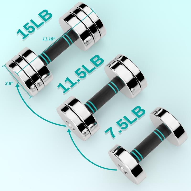 TLGREEN 1Pc Adjustable Steel Dumbbell, 5/10/15Lb Free Weights Set with Non-Slip, Comfortable Foam Handle,Ideal for Home Gym and Office Exercises,Single，Perfect for Gift