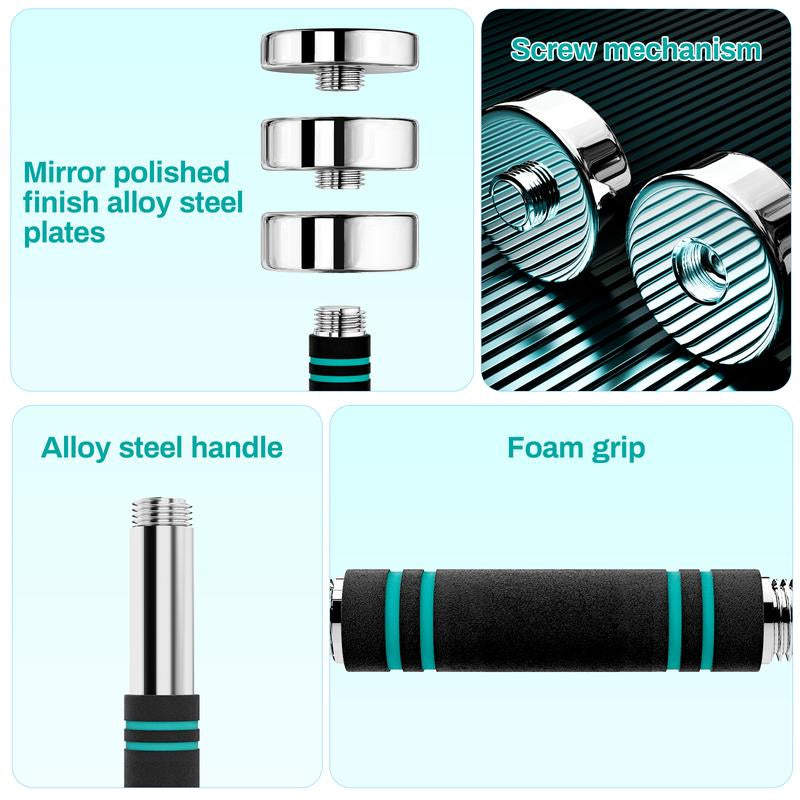 TLGREEN 1Pc Adjustable Steel Dumbbell, 5/10/15Lb Free Weights Set with Non-Slip, Comfortable Foam Handle,Ideal for Home Gym and Office Exercises,Single，Perfect for Gift