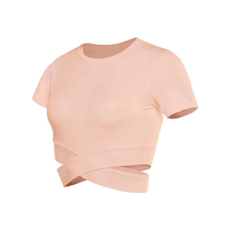 Women'S Fitness T-Shirts 2024 Clothing Gym Shirt Female Seamless Yoga Top Sportswear Crop Tops Sports Wear for Women T-Shirt