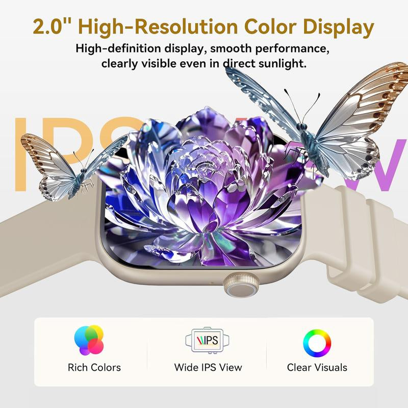 2025 New Fashion Touch Screen Smart Watch with Answer/Make Calls, Message Reminder, Multifunctional Fitness Watch with 100+ Sports Modes, DIY Watch Dials, Smart Watches for Iphone/Andriod, Activity Tracker for Men Women