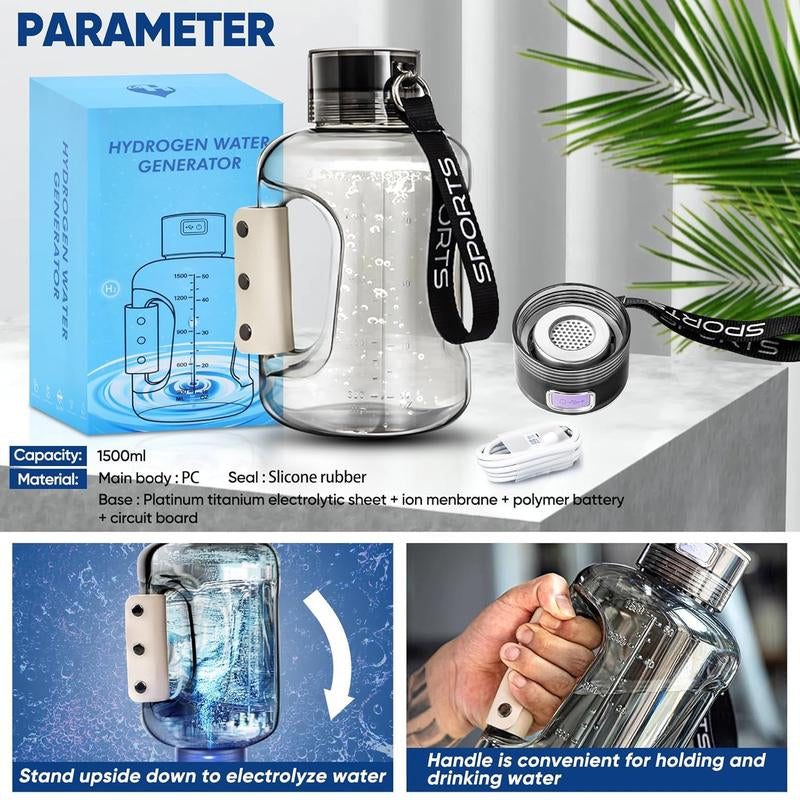 2025 New Hydrogen Water Generator Bottles, Portable Hydrogenated Water Bottle with SPE PEM Technology, 420Ml Hydrogen Water Bottle Generator, Rechargeable Ionizer Machine for Home, Office, and Travel Brand: ZIHUOFAN
