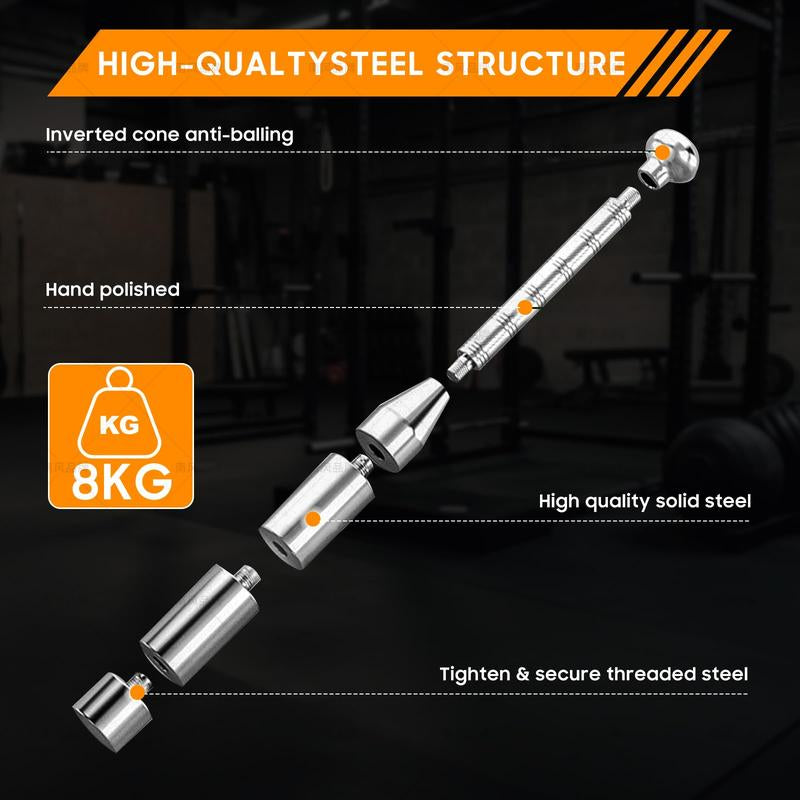 Adjustable Macebell Clubbell - 6-In-1 Premium Steel Indian Club for Full Body, Shoulder, and Forearm Strength Training - Ideal for Fitness, Mma, and Rehabilitation - Includes Forearm Strengthener, Grip Strength Tester, and Adjustable Weights (6.5-17.5Lbs)