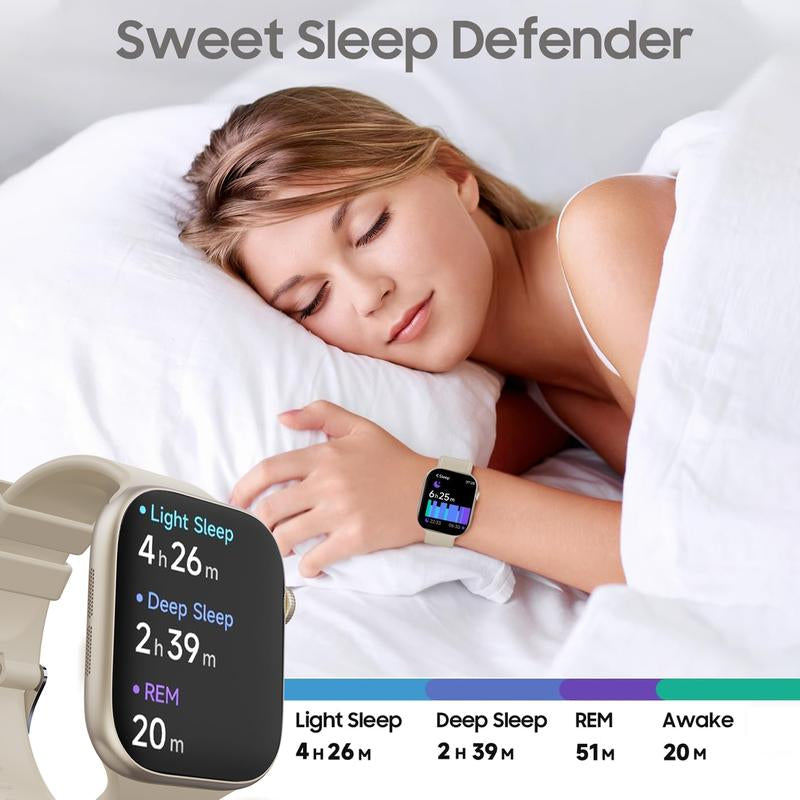 2025 New Fashion Touch Screen Smart Watch with Answer/Make Calls, Message Reminder, Multifunctional Fitness Watch with 100+ Sports Modes, DIY Watch Dials, Smart Watches for Iphone/Andriod, Activity Tracker for Men Women