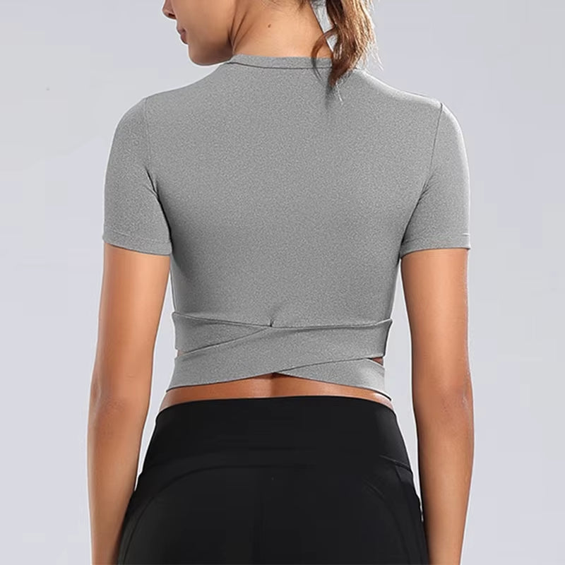 Women'S Fitness T-Shirts 2024 Clothing Gym Shirt Female Seamless Yoga Top Sportswear Crop Tops Sports Wear for Women T-Shirt