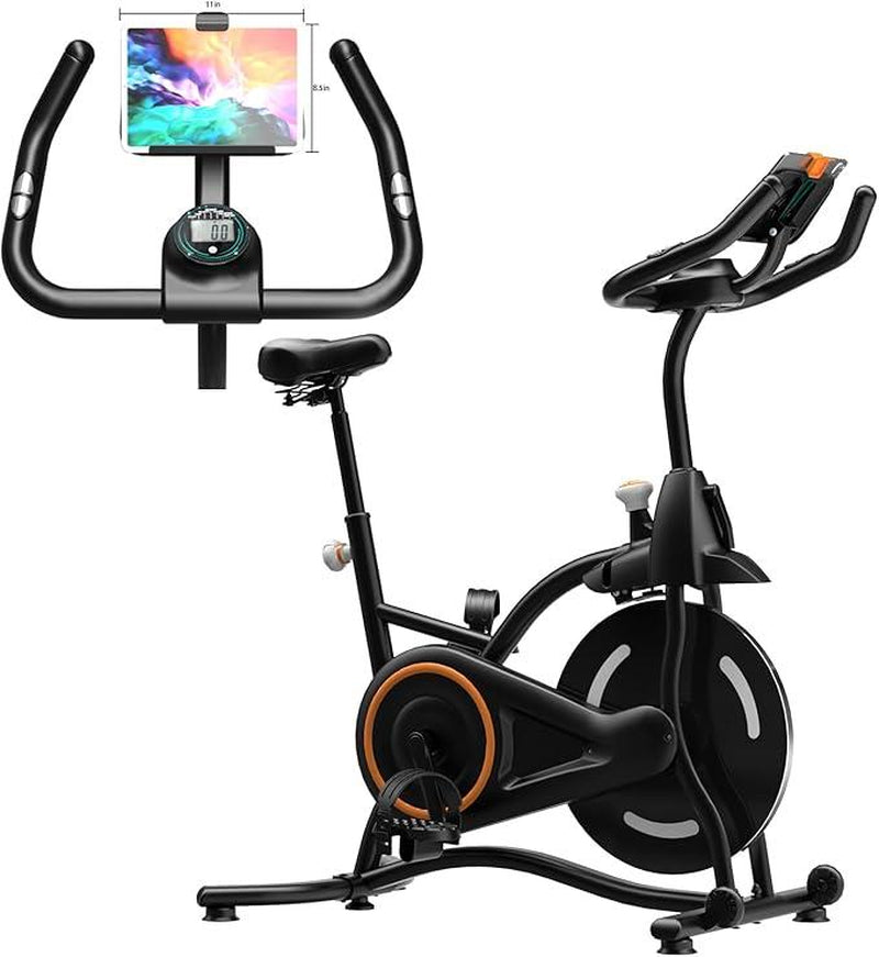 Outdoorfun SMART QUEEN Exercise Bike Stationary Bikes for Home, Adjustable Resistance & Comfortable Seat Workout Bike, Quiet Indoor Cycling Bike with Digital Monitor, Phone Holder