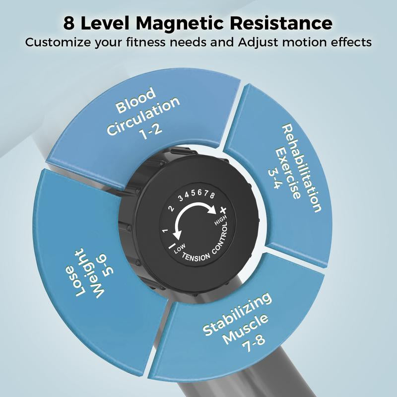 Pooboo Exercise Recumbent Exercise Bike, Home Cycling Fitness, Cardio Elliptical Indoor Training, Cycling Bikes Magnetic Resistance Adjustable