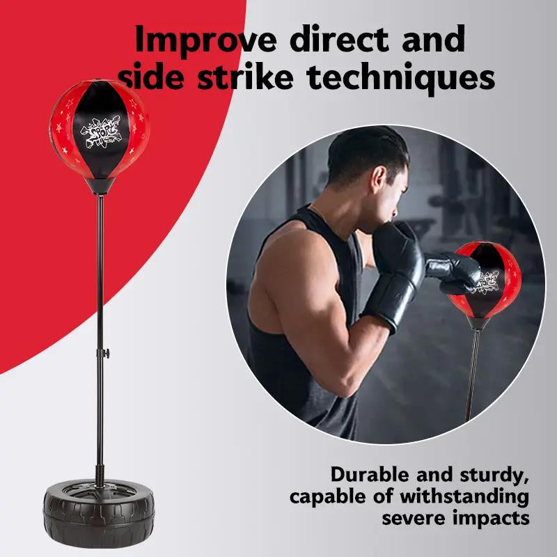 Adjustable Stand Punching Bag with Boxing Gloves - Fun and Safe Toy for Boys and Girls Ages 3+ - Ideal for Karate and Martial Arts Training Ideal Christmas Birthday Gift Protective Gear