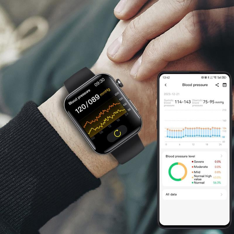 Smart Watch ECG Monitoring SOS Fall Alarm Blood Glucose and Blood Pressure Bluetooth Sports Smart Watch HRV Report