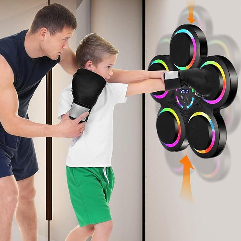 Music Boxing Machine, Boxing Wall Mount Machine for Adult, Smart Boxing Traineing Machine with Boxing Gloves, Boxing Workout Equipment Target for Home, Office, Punching Bag Machine,Exercise Equipment