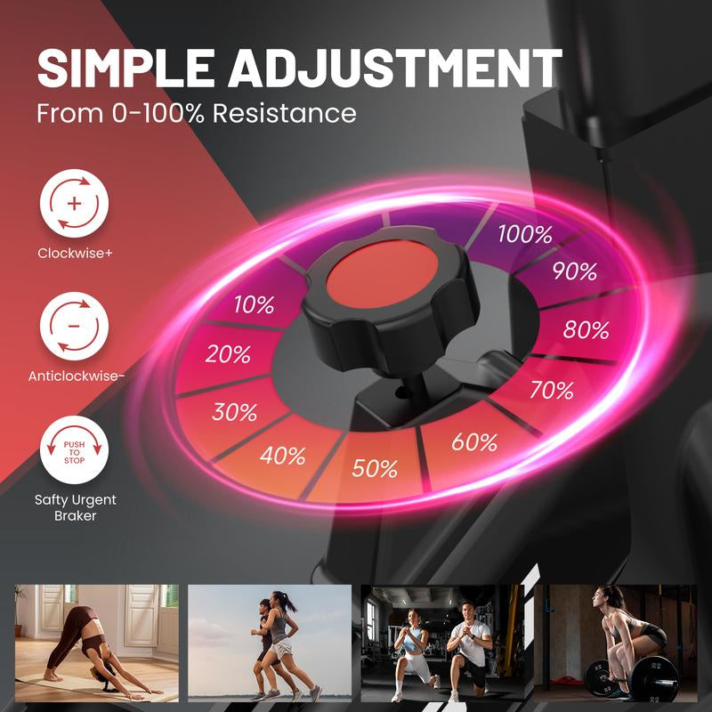 Roll over Image to Zoom in Exercise Bike, Stationary Bikes for Home Gym,Workout Bike with Belt Drive, Indoor Cycling Bike with Digital Display & Comfortable Seat Cushion