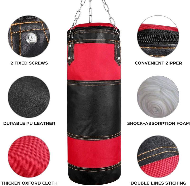 24"~47" Punching Bag for Adults/Kids, Boxing Bag Set with Hand Wraps, Boxing Glovers for MMA Kickboxing Boxing Karate Home Gym Training (Unfilled) Men'S Gift Xmas Birthday Gifts