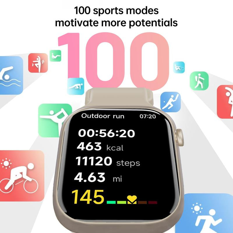 2025 New Fashion Touch Screen Smart Watch with Answer/Make Calls, Message Reminder, Multifunctional Fitness Watch with 100+ Sports Modes, DIY Watch Dials, Smart Watches for Iphone/Andriod, Activity Tracker for Men Women