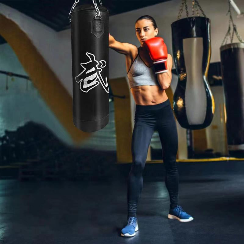 Boxing Sandbag with Hook & Chain Set, High Height Boxing Sandbag, Martial Arts Training Sandbag, with Protective Gear, Gift for Boxing Enthusiasts [Packaging List as Picture Shown]