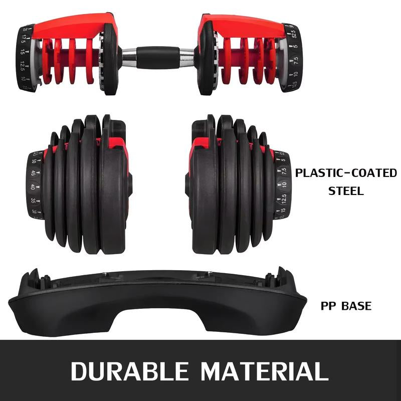 5-52.5LB Adjustable Dumbbell Single, Anti-Slip Handle Dumbbell for Home Gym Exercise, Full Body Workout, Strength Training, Fitness Enthusiasts
