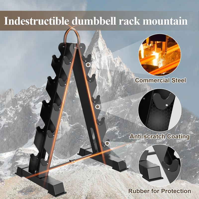 Space-Saving A-Frame Dumbbell Rack Stand - Holds 600LBS - Perfect Home Gym Fitness Storage Solution (Dumbbells Sold Separately) Workout Equipment