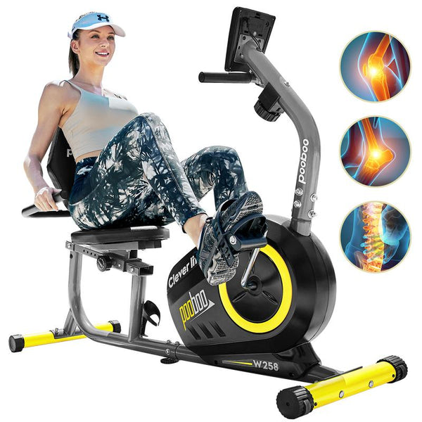 Pooboo Exercise Recumbent Exercise Bike, Home Cycling Fitness, Cardio Elliptical Indoor Training, Cycling Bikes Magnetic Resistance Adjustable