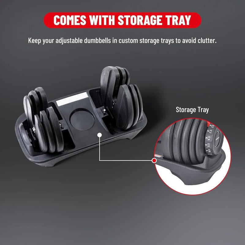 5-52.5LB Adjustable Dumbbell Single, Anti-Slip Handle Dumbbell for Home Gym Exercise, Full Body Workout, Strength Training, Fitness Enthusiasts