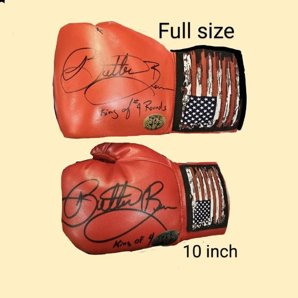 Butterbean Autographed Boxing Glove, Costume Made ,Full Size or Smaller 10 Inch I Sighn All of Them and Comes with COA.STICKER on Glove,You Will Receive One Autograph Boxing Glove,No Refunds Exchange Only,