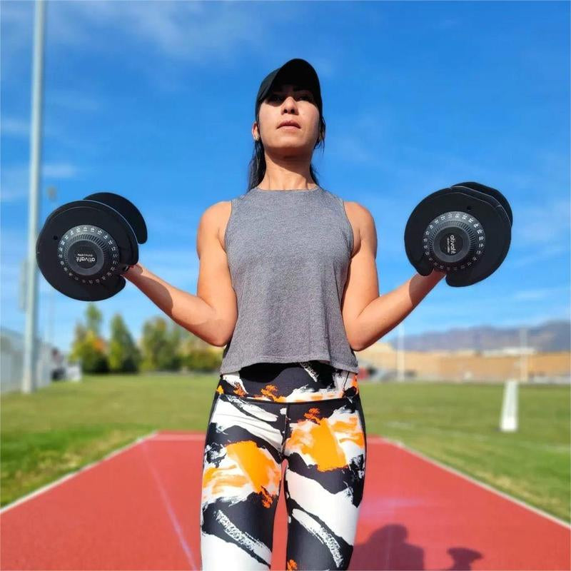 Ativafit 66LBS Adjustable Dumbbell Set | DT1166 with Anti-Slip Handle 12 in 1 Quick Dial Adjustment Weights with Safety Locking Button Space Saving Strength Training for Full Body Home Gym Workout