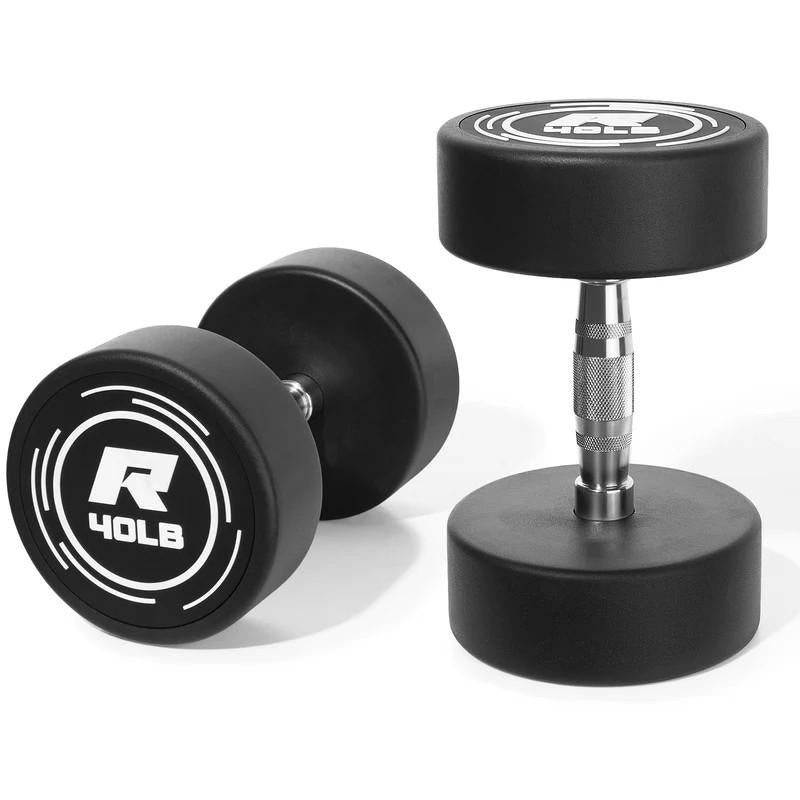 Ritfit 20LB Pvc-Coated round Dumbbells in Pairs - Durable Balanced Design for Upper Body Workouts & Noise-Reducing Floor Protection