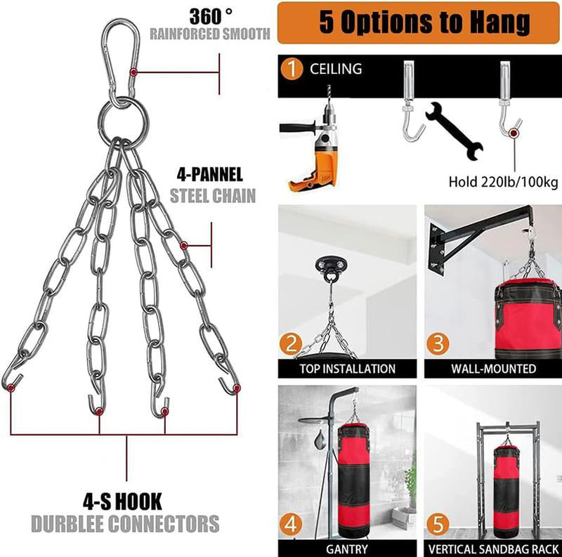 24"~47" Punching Bag for Adults/Kids, Boxing Bag Set with Hand Wraps, Boxing Glovers for MMA Kickboxing Boxing Karate Home Gym Training (Unfilled) Men'S Gift Xmas Birthday Gifts