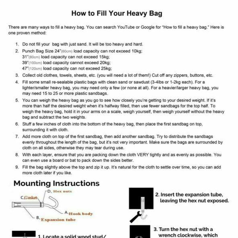 Punching Bag for Adults,Men,Women,Kids, Hanging Punching Bag with Boxing Gloves, Chains, Wristband, Heavy Boxing Bag for Training, Karate, Kickboxing, Muay Thai -Unfilled (Red)