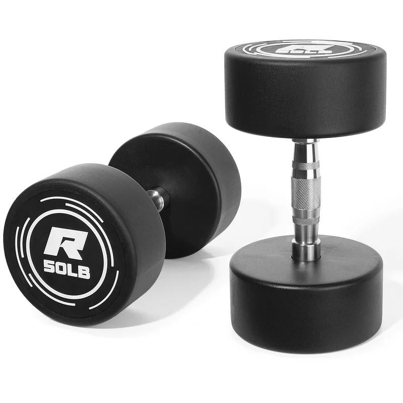 Ritfit 20LB Pvc-Coated round Dumbbells in Pairs - Durable Balanced Design for Upper Body Workouts & Noise-Reducing Floor Protection